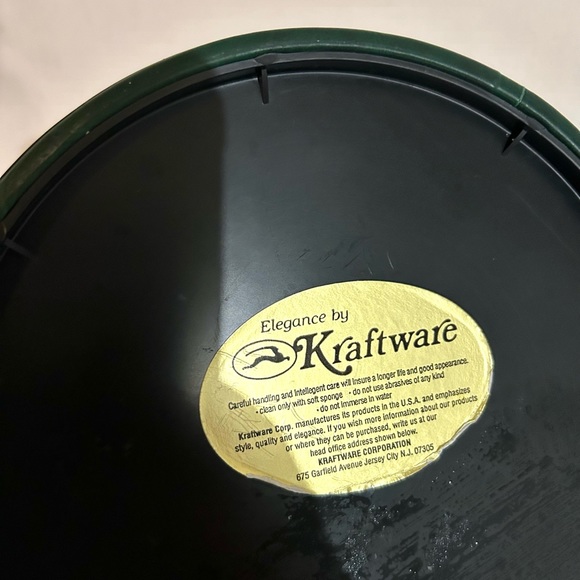 VINTAGE ANTIQUE RETRO ELEGANCE BY KRAFTWARE GREEN GOLD ACCENTS ICE BUCKET - Picture 5 of 11